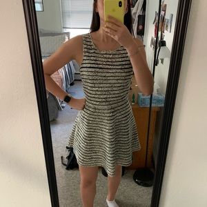 $285 Parker silk mesh print dress fit & flare S